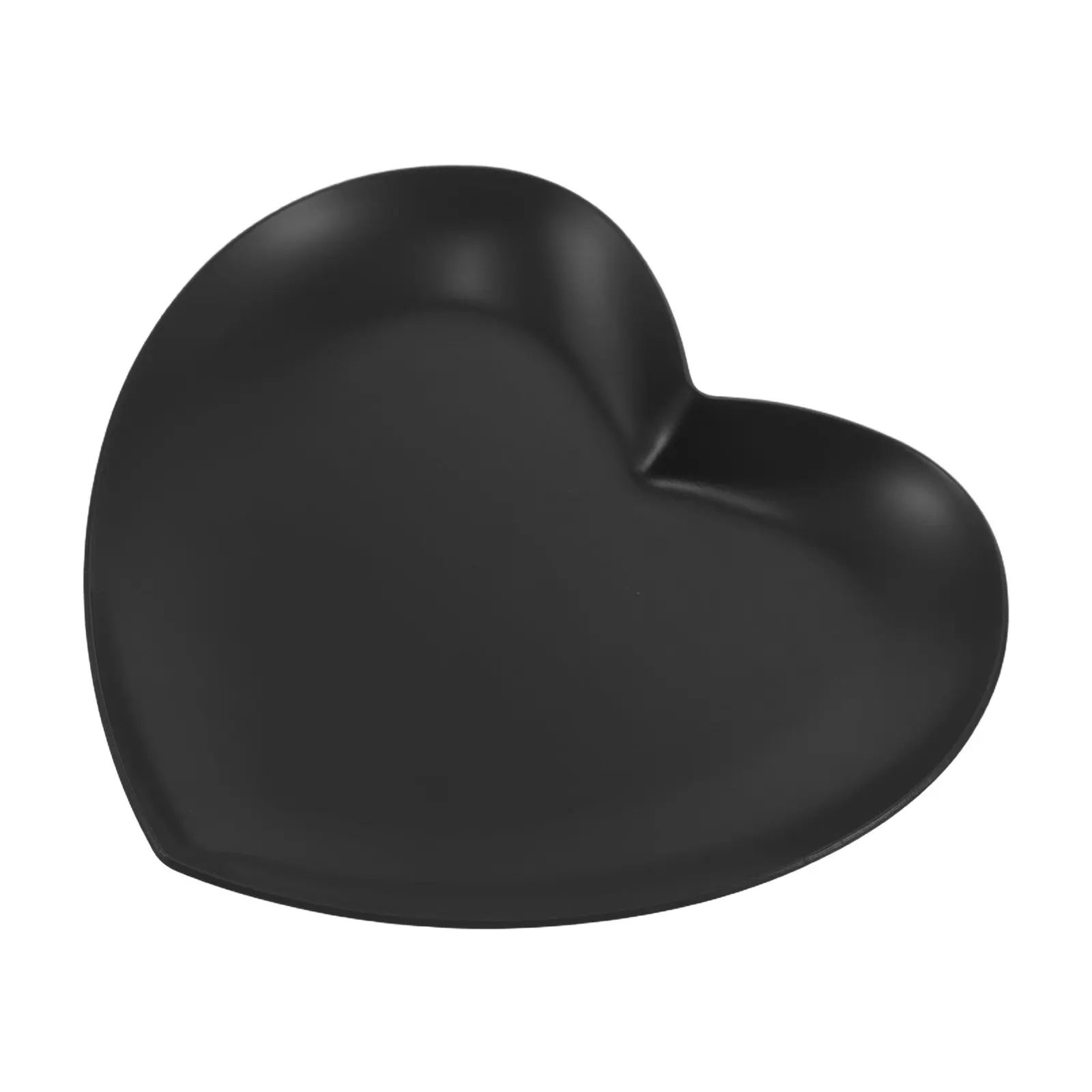 Heart Shaped Jewelry Tray Black Stainless Steel Storage Tray for Necklaces Rings Earrings Decorative Dresser Vanity Trinket Dish