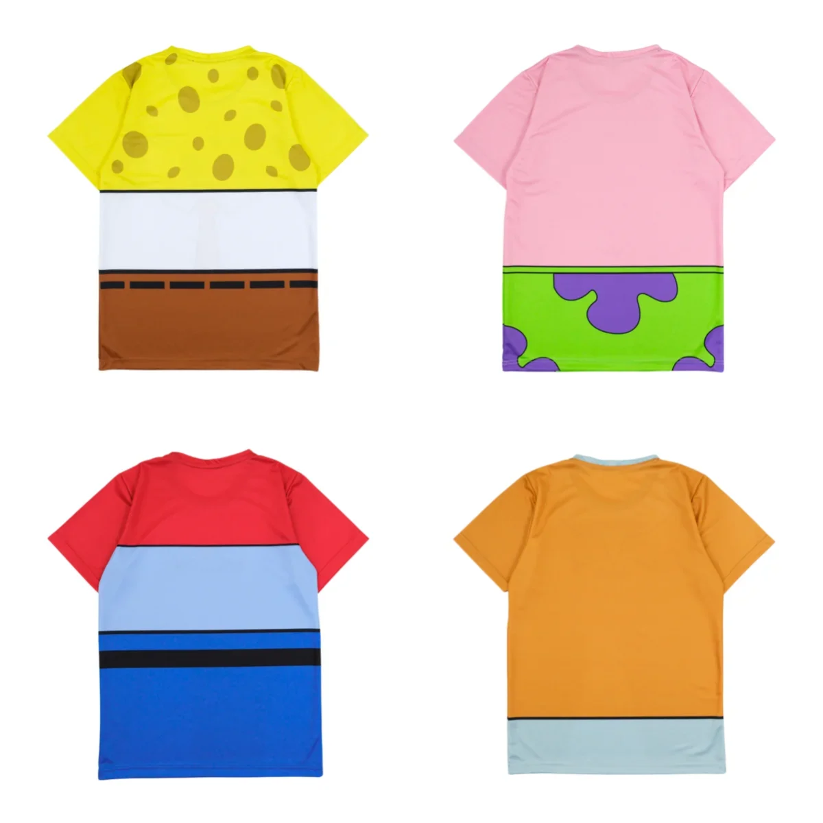 Cartoon SpongeBob Patrick Mr.Krabs Squidward Cosplay T-Shirt Summer Casual Short Sleeve Tee for Men Women Kids Halloween Party