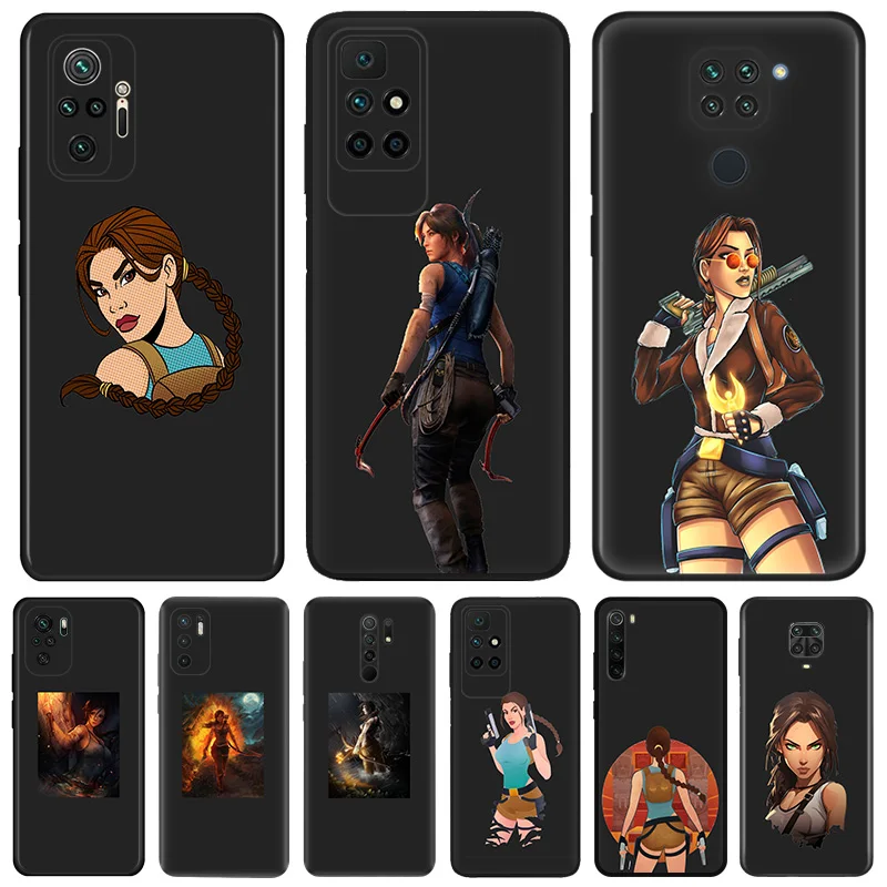 Phone Case For Redmi Note 10 9 9s 8 8t 9t 10s 9c 9a 7 10c Tomb Raider Xiaomi Mi 10t Pro Note10 Lite Shell Black Cases Cover