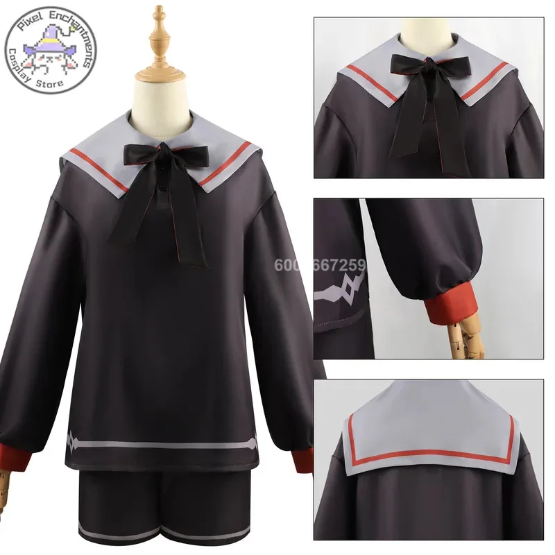 Game Genshin Impact Young Arlecchino Cosplay Costume Cute Women Role Play Wig Bow tie black Outfit Comic-Con Halloween Party