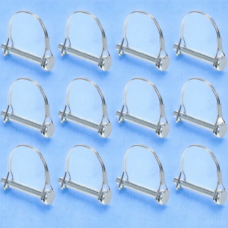 12Pcs D-Type Safety Coupler Pin Heavy Duty Shaft Locking Hitch Pin Quick Release Lock Trailer Lawn Farm Positioning