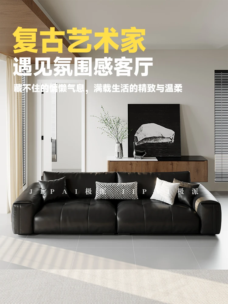 Canapé noir médiéval à une caractère à rangée droite