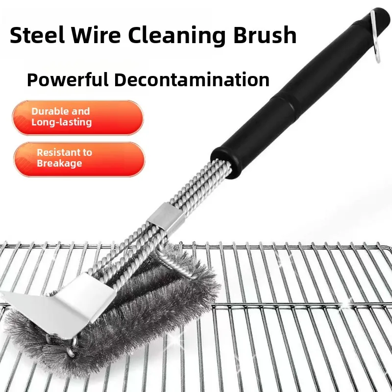 

Щетка для чистки гриля из нержавеющей стали, проволочная щетка для барбекю, держатель для проволочной щетки, посуда для приготовления пищи на природе и кемпинга