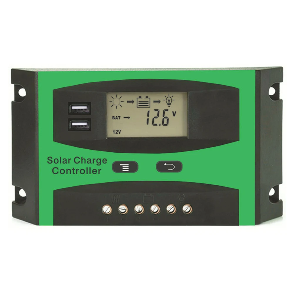 20A/30A PWM 12V/24V Solar Energy Controller LCD Function Dual USB Solar Cells Panel Battery Charge Regulator Voltage Stabilizer