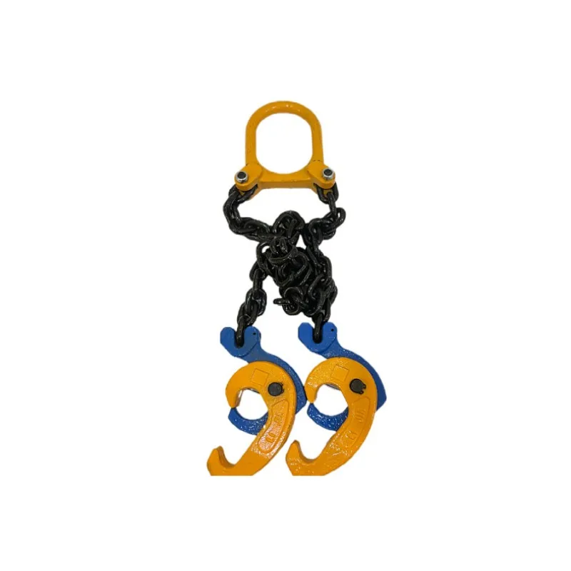 Universal Drum Clamp Iron Plastic Bucket Dual Use Forklift Attachment Double Chain Lifting Tool Loading Unloading