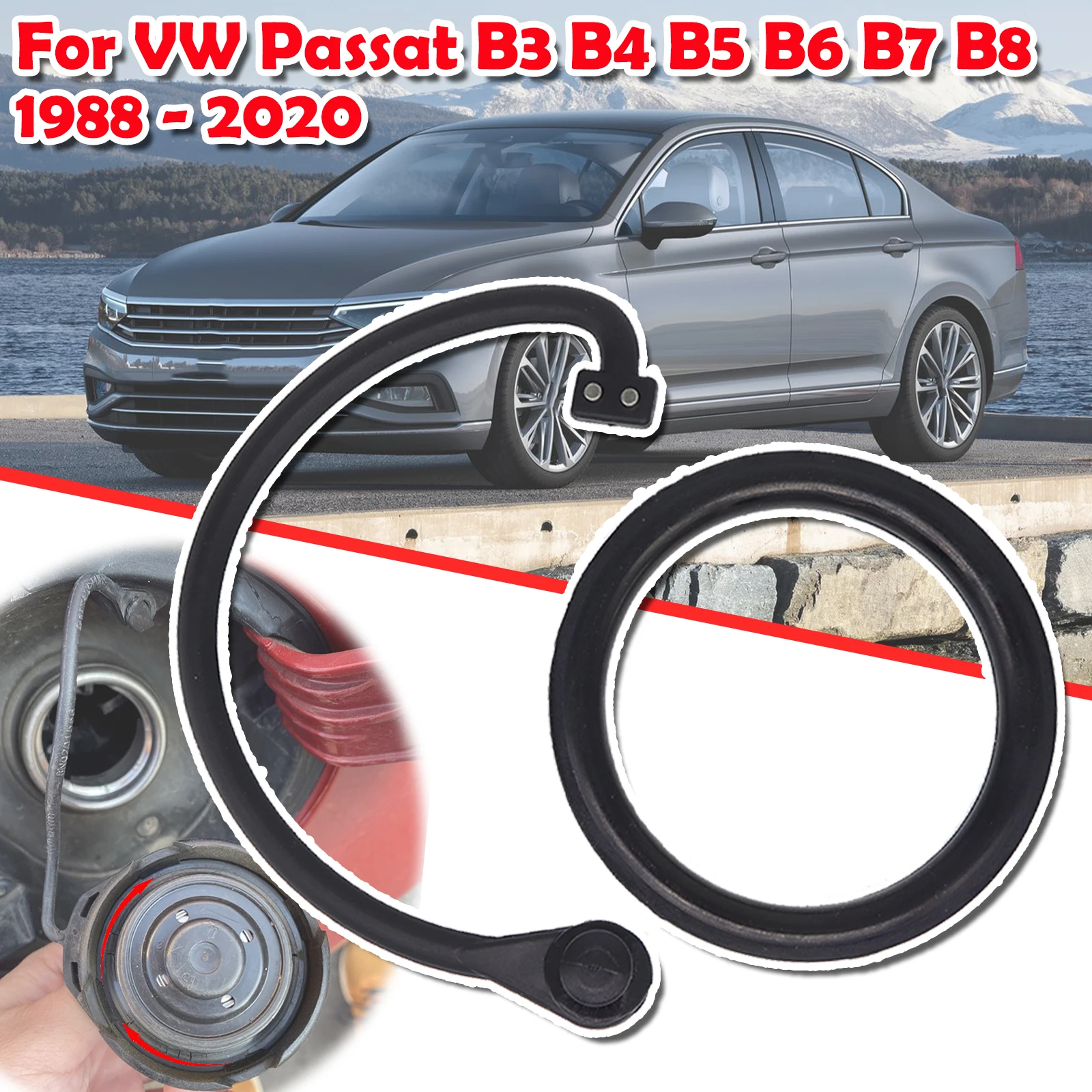 

For VW Passat B3 B4 B5 B6 B7 B8 Caravelle Multivan Fuel Tank Cap Washer Tether Ring Rope Band Repair 1J0201550A 1988 1989 - 2020