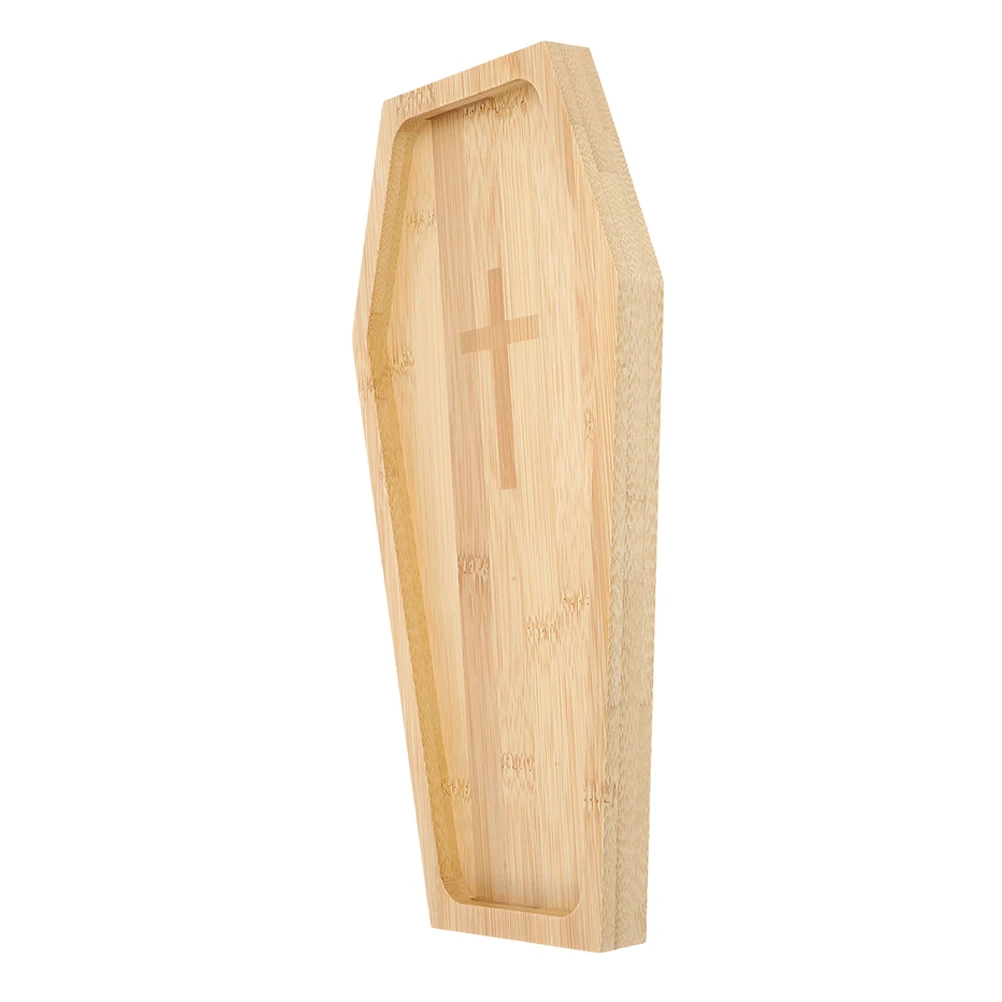 

Coffin Shaped Platter for Snacks Cheese Board Coffin Charcuterie Board Party Halloween Decor Dessert Serving Reusable Wood Fruit