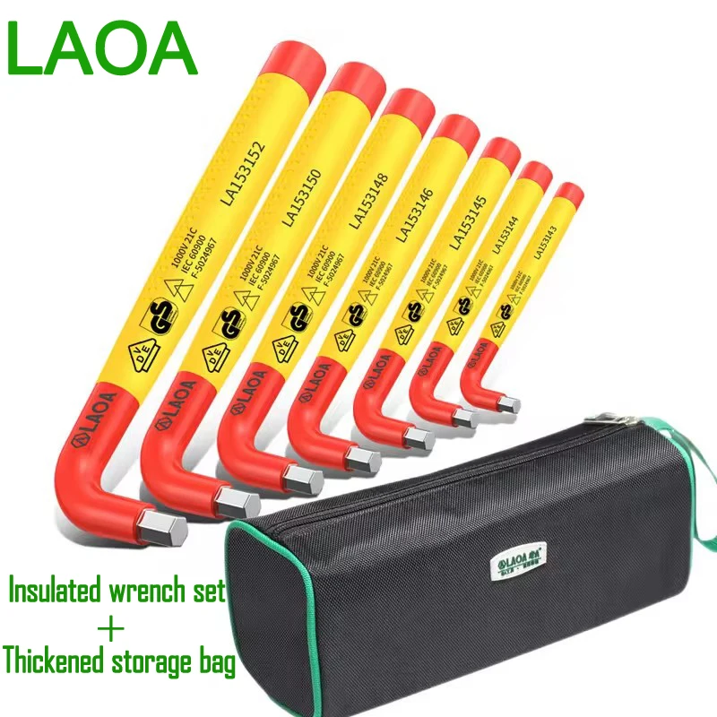 LAOA Insulated L-type Allen Wrench VDE Hex Screwdrivers Set Repair Auto 1000V Hexagon Screwdriver Key Electrician Household Tool