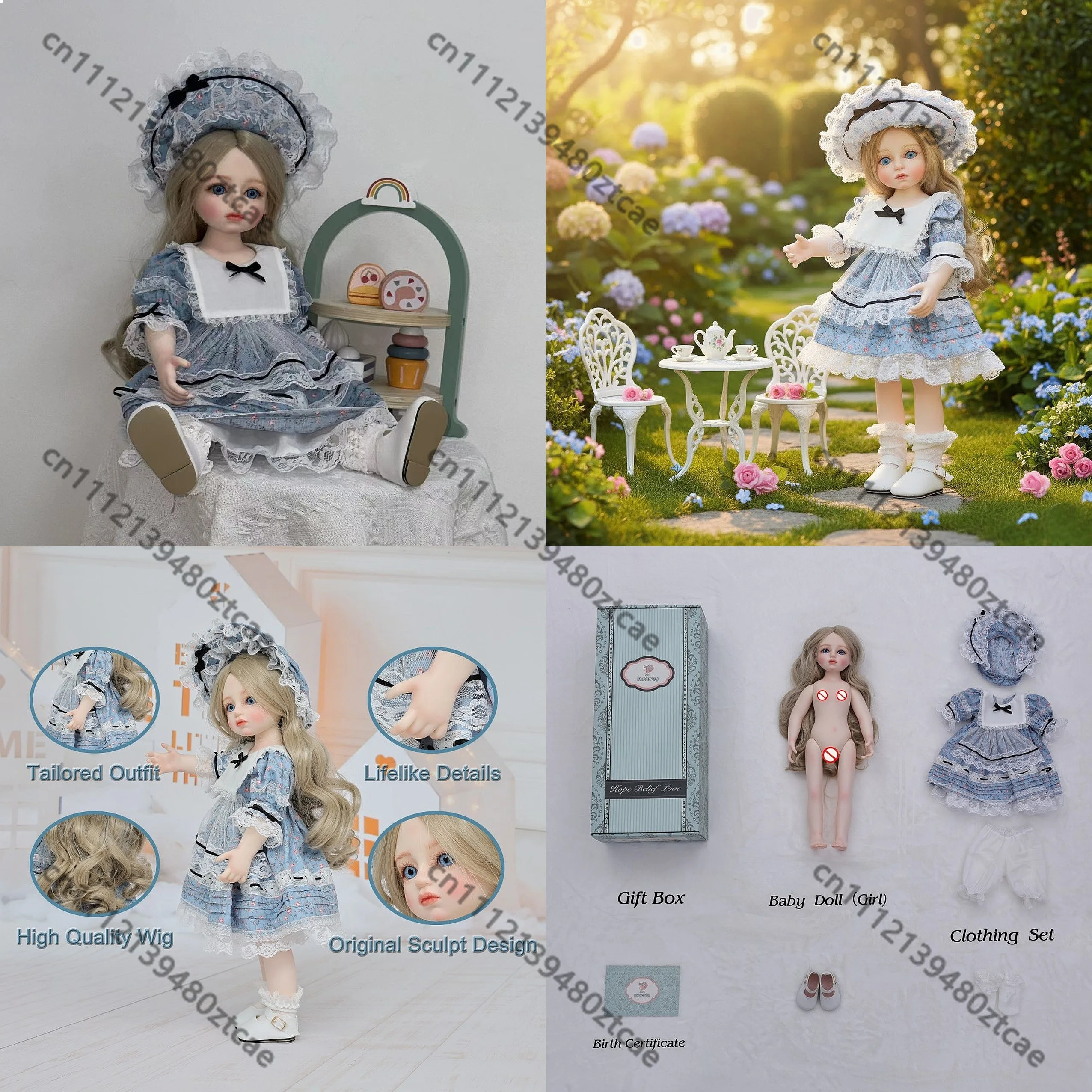 

45cm Fashion Doll Toy for Girls, Cute Rechangeable Dress Up Doll Gift Playset