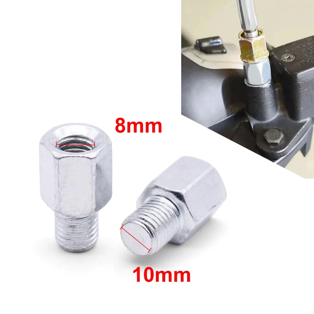 

1 Pair Universal Mirror Adapter M10 M8 Clockwise Motorcycle Motorbike Rearview Mirror Adapter Bolt Steel Metal for Motorcycle