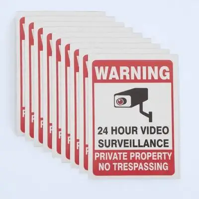 50 Hojas de Adhesivos de Advertencia para Cámaras de Seguridad, Adhesivo Premium para Uso en Interiores y Exteriores, Señal de Prohibido el Paso, Área Privada, Precaución
