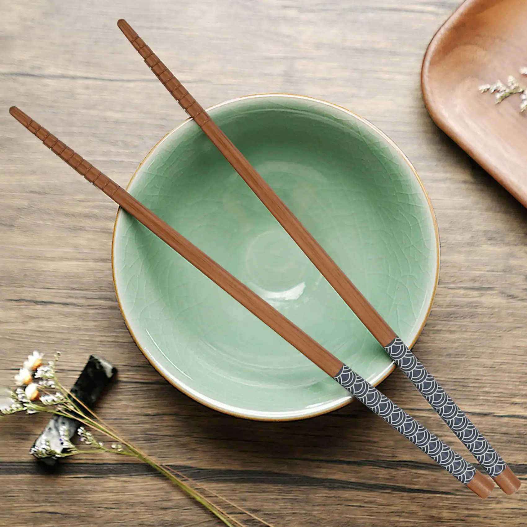 2026 Trend-5 Pairs Natural Bamboo Chopsticks Reusable Classic Japanese Style Chop Sticks Gift Sets, Dishwasher Safe, 8.8 Inch
