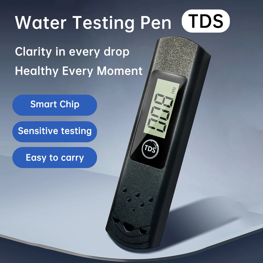 TDS-H8 Portable TDS Water Quality Detection Pen 0-9990ppm High-definition LCD Large Screen Water Quality Detector Testing Pen