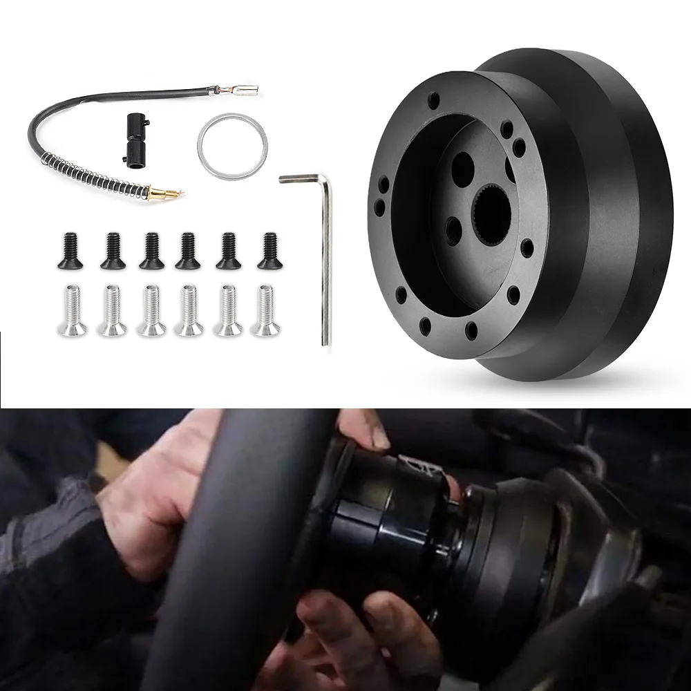 

5/6 Hole 70mm 2.75" PCD New Steering Hub Adapter - Black For Chevrolet Chevy GM Jeep Oldsmobile Truck Steering Wheel Adaptor