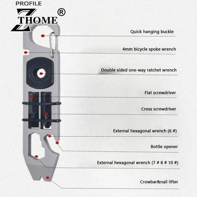 

Outdoor Stainless Steel Camping Gear Ratchet Screwdriver Pocket Pry Bar With Wrench Bottle Opener EDC Multifunctional Tool