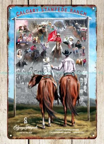 

Stampede лошади Родео металлический жестяной знак Современные художественные принты
