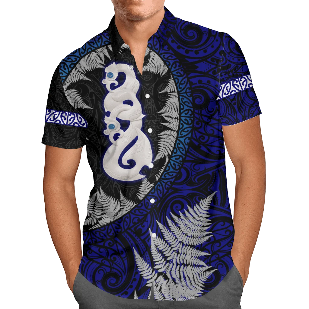 Aotearoa Blue Maori Shark S 3D Shirt Summer Beach Hawaii Shirt Men Short Sleeve Shirt Men Shirts 2023 Oversized Chemise Homme