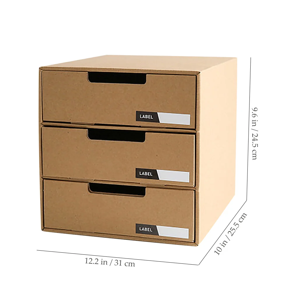

Drawer Style Storage Box 3-Tier For Stationery Files Office Supplies Paper File Desktop Drawer Organizer Document