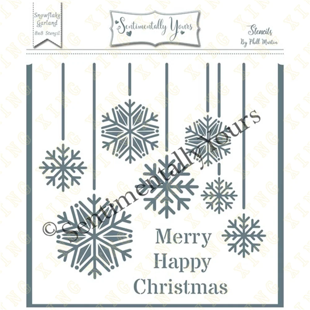 Christmas Snowflake Garland DIY Layering Stencils Painting Scrapbook Coloring Embossing Album Decorative Template 2023 Hot