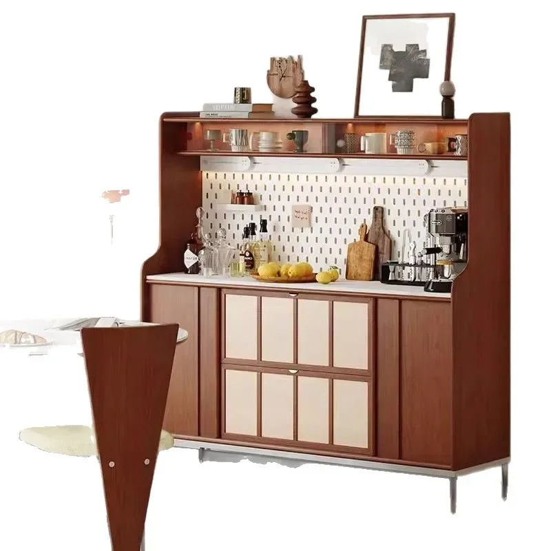 Solid wood against the wall dining side cabinet living room multi-functional wall storage cabinet