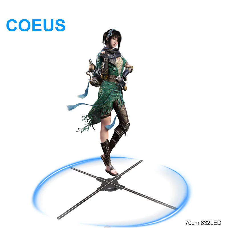 

COEUS Factory Direct High Brightness 70cm 832LED 4 Blades Holographic Fan New Advertising Display Wifi App Cloud Connectivity
