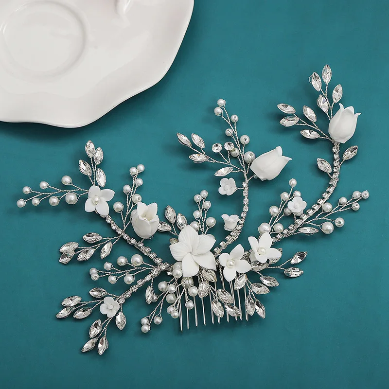 

Bridal Hair Comb Wedding Hair Accessories Pearl Flower Bridesmaid Bride Hair Clips Headpieces Wedding Hair Piece Bridal Hairpin