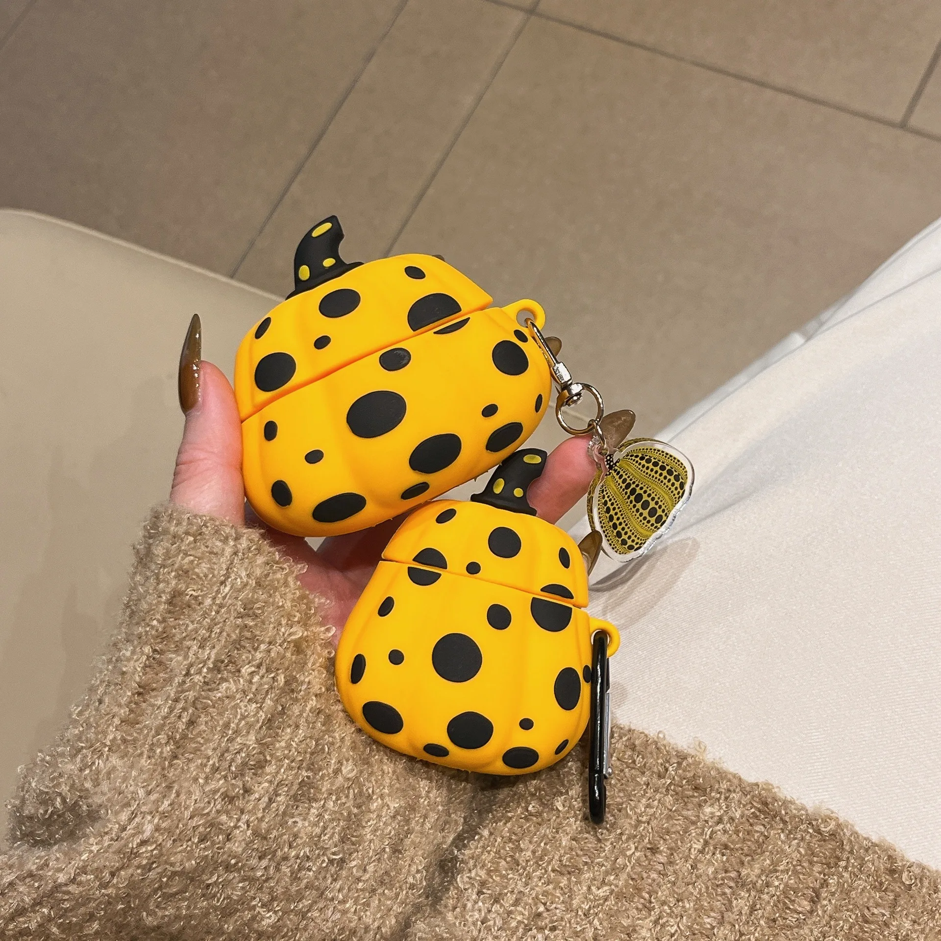 เคสลายฟักทองสุดสร้างสรรค์สำหรับ AirPods Pro3 4 1 2 3 Pro 3 Pro2 กล่องชาร์จหูฟังบลูทูธ เคสป้องกันหูฟัง