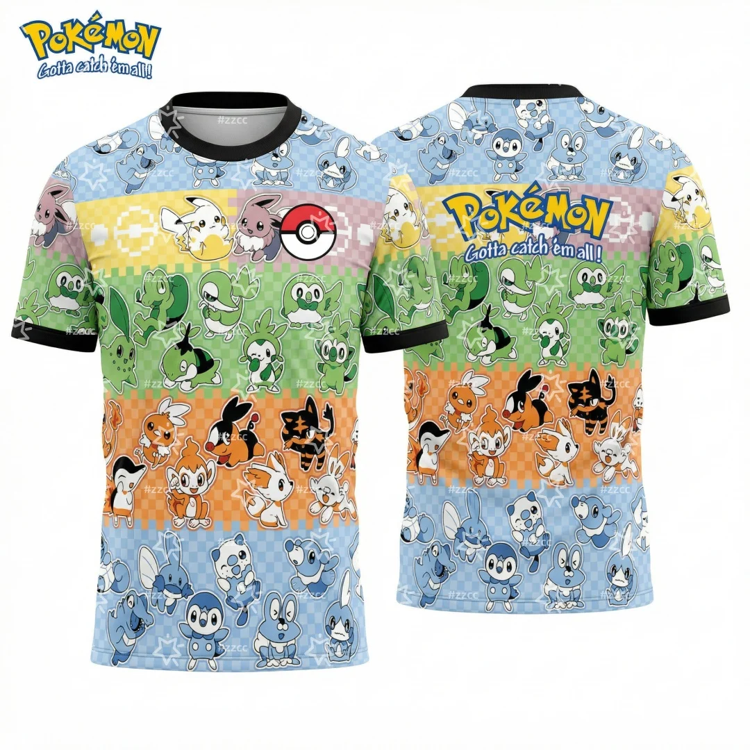 

2026 Pokémon Pikachu graphic T-shirt Men's football jersey Spring Sports Dry Quickly Men's T-Shirt Kid's Clothing Tee Y2k Woman