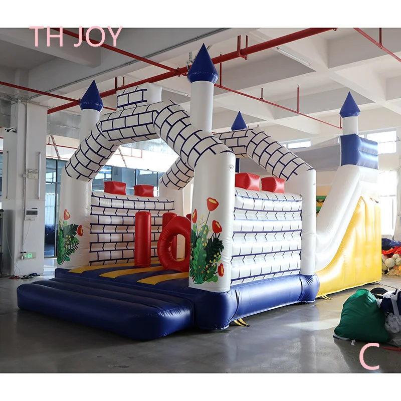 2025 newest 8x4m commercial bouncy castle, kids inflatable slide with obstacle toys inflatable playground for party