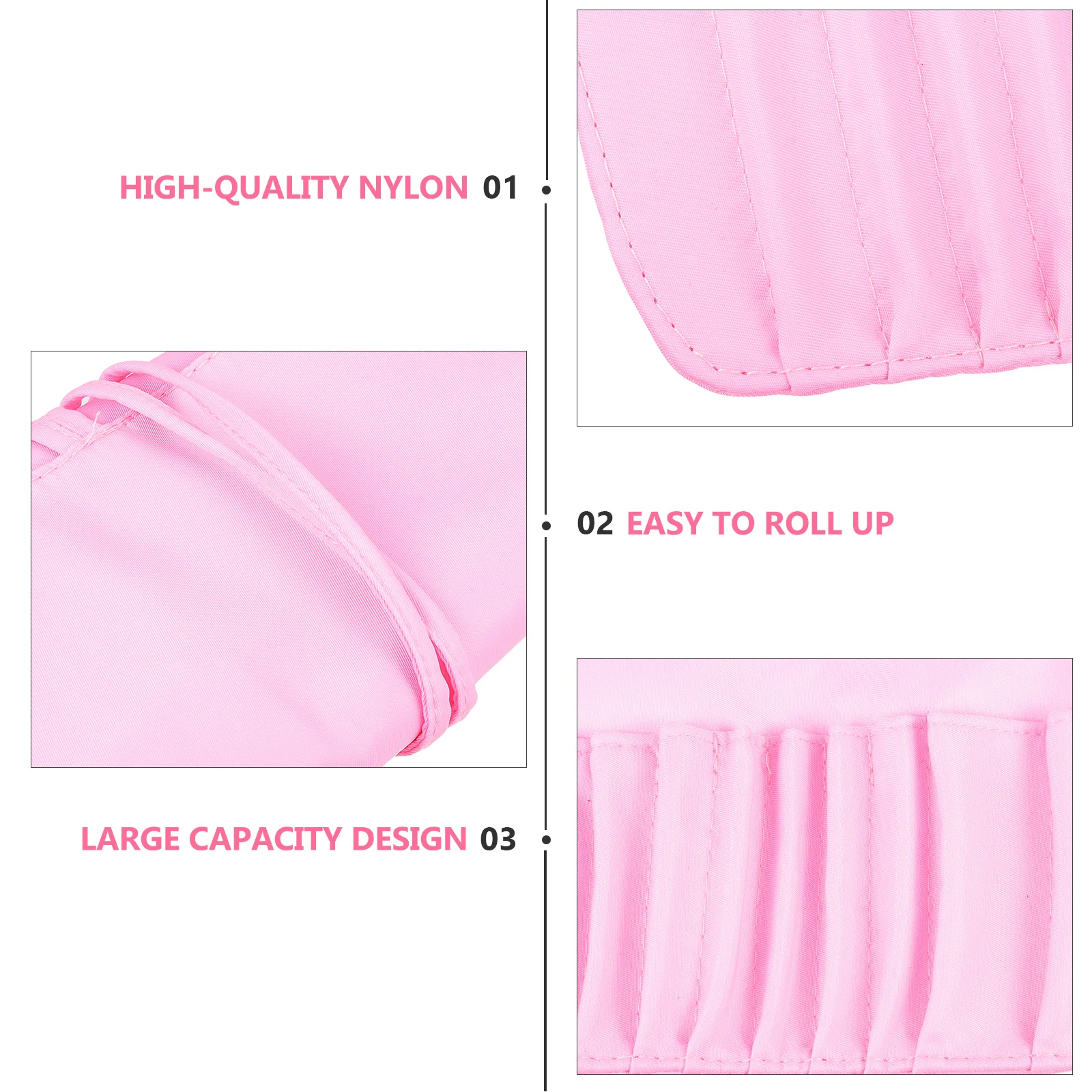 トラベルメイクブラシローリングポーチ 広々とした軽量で、必須のブラシを収納可能 女性や女の子向けの便利なキャリーケース