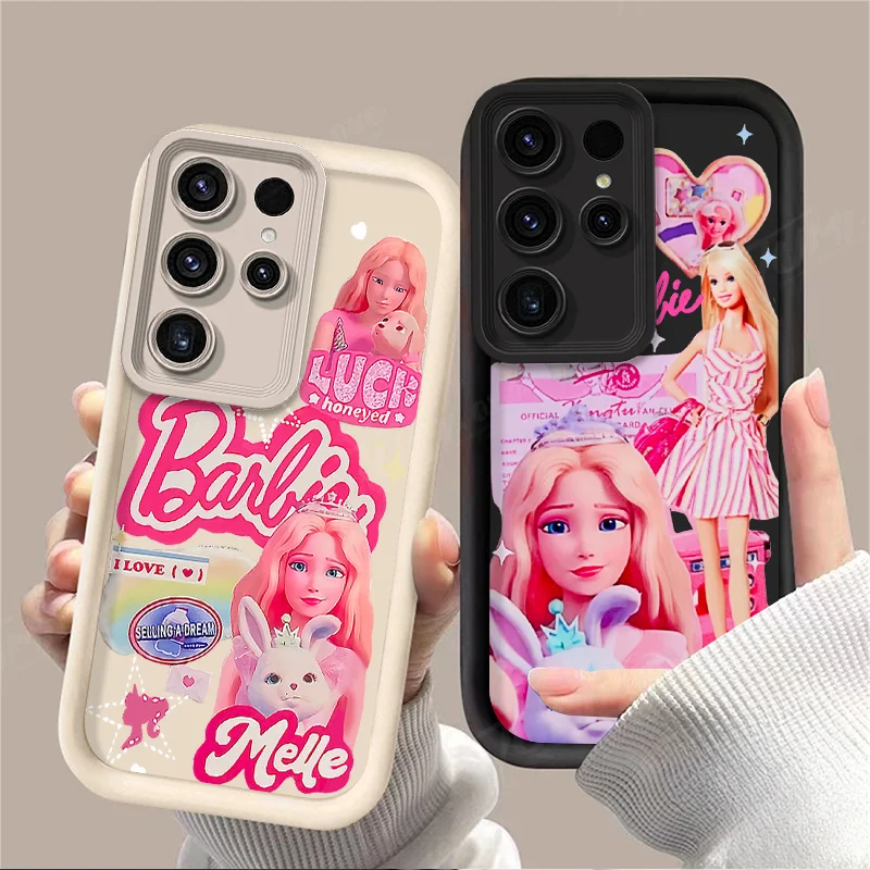 Fashion Barbie Princess Phone Case for Samsung Galaxy S24 Ultra S23 FE S22 S21 Plus FE A54 A34 A14 A73 A53 A33 5G Matte Cover