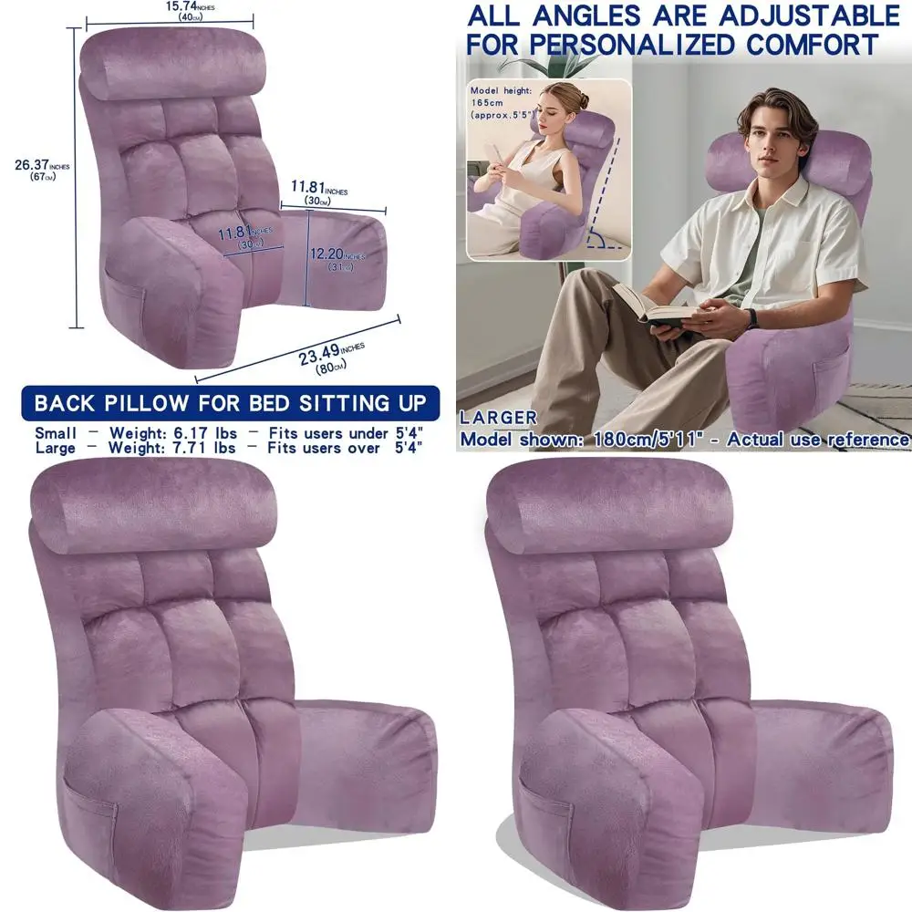 

Эргономичная подушка для кровати с подлокотниками для комфортного чтения, просмотра телевизора или игр