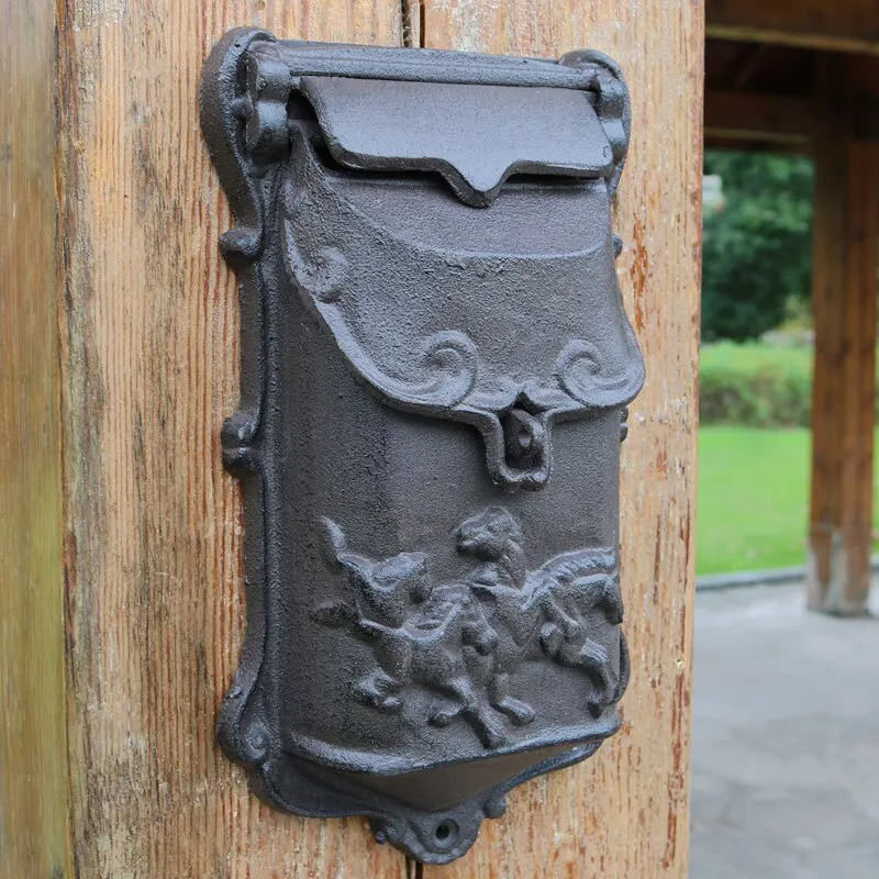 HT cast iron handicrafts retro old cast iron small mailbox mailbox wall decoration wall hanging garden decoration