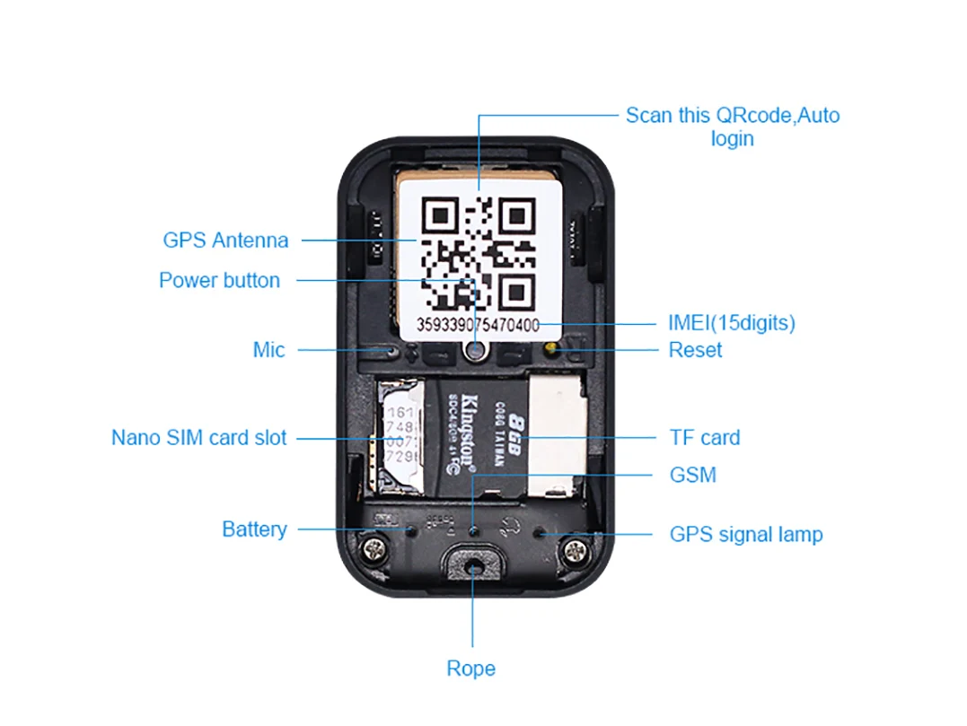 GF21 GPS Tracker Precise Positioning Mini CarTracker Universal Bike GPS Tracker for the Elderlyand Children