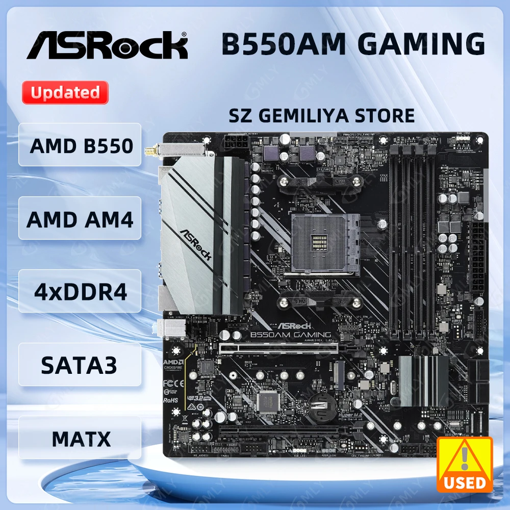 Asrock B550AM GAMING Motherboard AM4 AMD B550M 4xDDR4 DIMM NVME M.2 Ryzen 5500 5600 5300G 3950 4700 5700 cpu