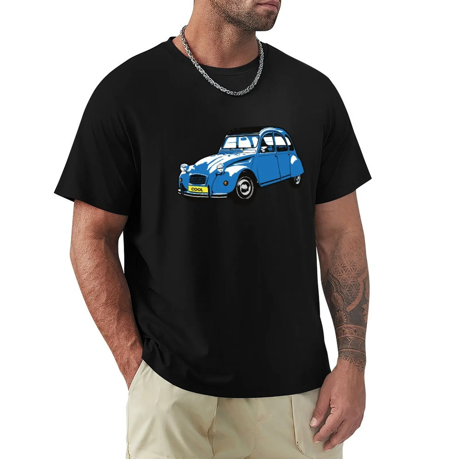 

Blue Classic French Car T-Shirt Gym Exercise Short Sleeve T-Shirt