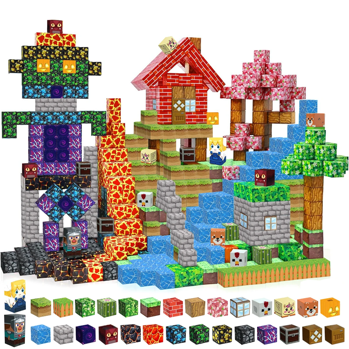 

Magnetic Building Blocks Magnet Cube Set STEM Montessori Sensory Toy for Kids Boys Girls Ages 3+ DIY Model Children