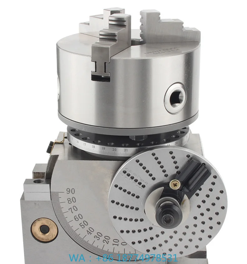 Chucks 8 Inch Indexing Head for Milling Machine BS-1 BS-2 Precision Universal Head Divider with 200MM 3 Jaw