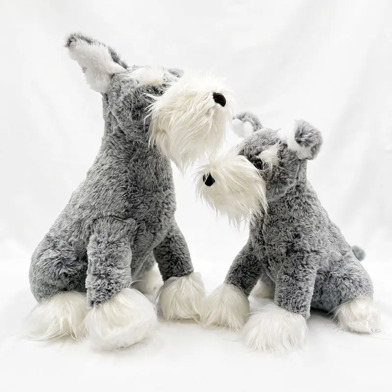 1Pc 25/35cm Cute Sitting Schnauzer Plush Toys Kawaii Simulation Schnauzer Dolls for Children Kids Birthday Gift