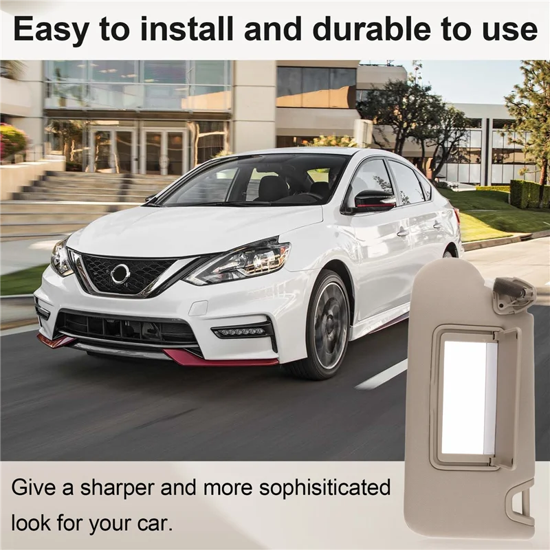 

L10A For Nissan Sentra 2013-2019 Passenger Side Sun Visor With Mirror 96400-3SG8A