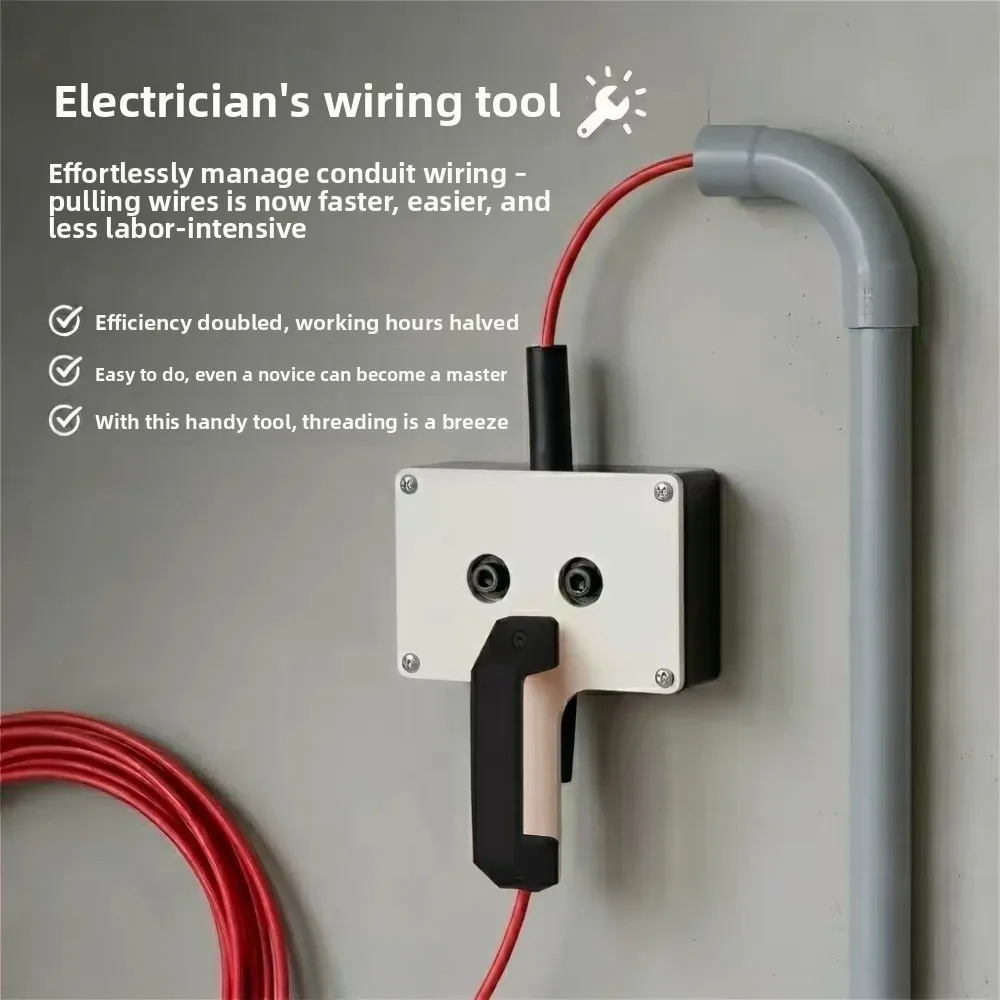 Electrician Wire Pulling Aid Tool Cable Threading Guide for Wall Conduit 2 Handle Colors Threader Tool