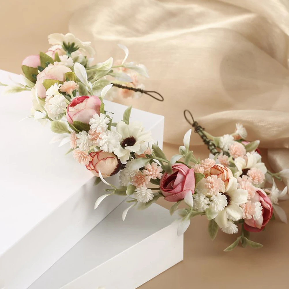 

Floral Headb Hair Accessories Wedding Bride Headdress Cloth Material Comfortable Photo Props Girls