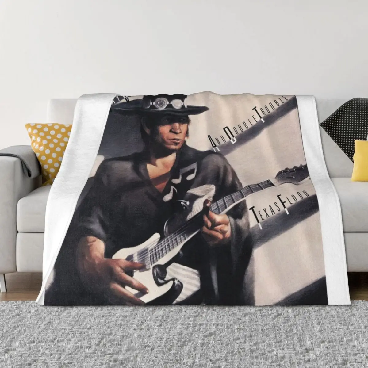 

Texas Flood - SRV. Throw Blanket Vintage Bed covers sofa bed Plush Blankets