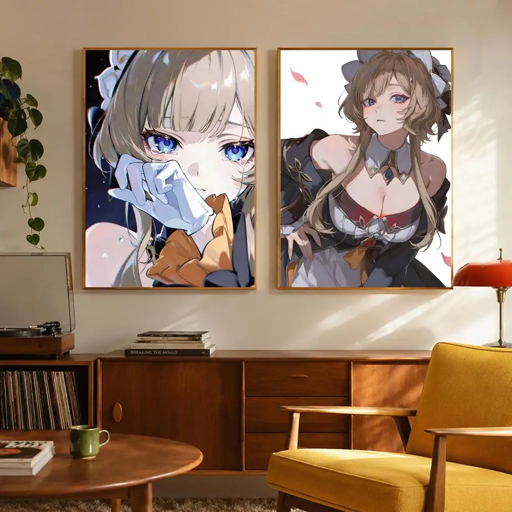 Game Character Genshin Impact Sandrone Poster Digital Solvent Print Waterproof PP Fade-Resistant Wall Art Room Decor Gift