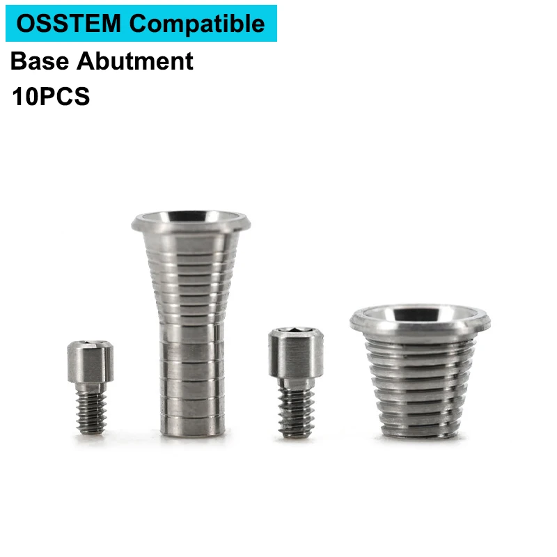 Ti Base 4.5mm Dental Abutment 10PCS for OSSTEM Multi-Unit Titanium Base CAD/CAM Grade 5 High Precision  Fast Shipping
