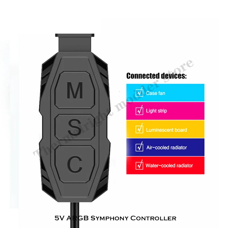 

5V 3Pin RGB Manual Controller to SATA Power Supply Converter Adjust Led Light Interface Adapter M/B AURA