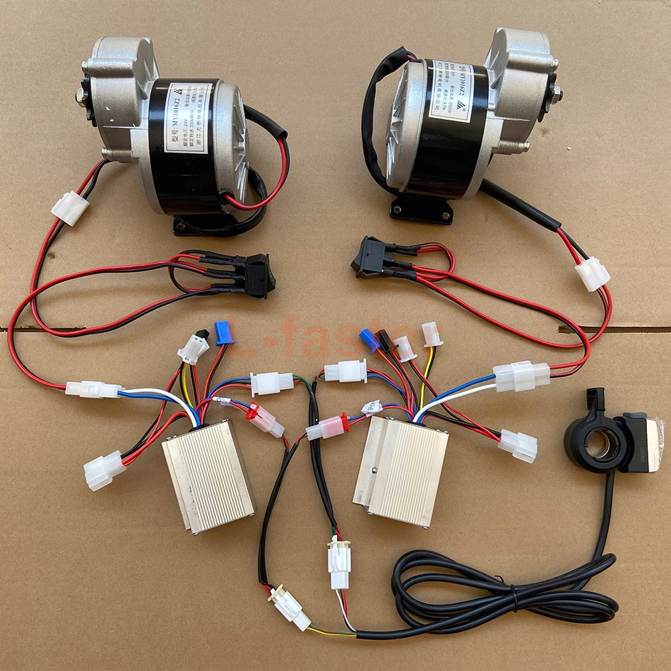 Carro de plataforma pesada barato de 250W, kits de conversión de carritos manuales eléctricos DIY, Motor de engranaje cepillado de doble CC