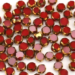 Czech Golden Colour Rondelle Faceted Beads Oval Shape Glass Loose Spacer Beads for Jewelry Making DIY Bracelet Beads 3*4mm