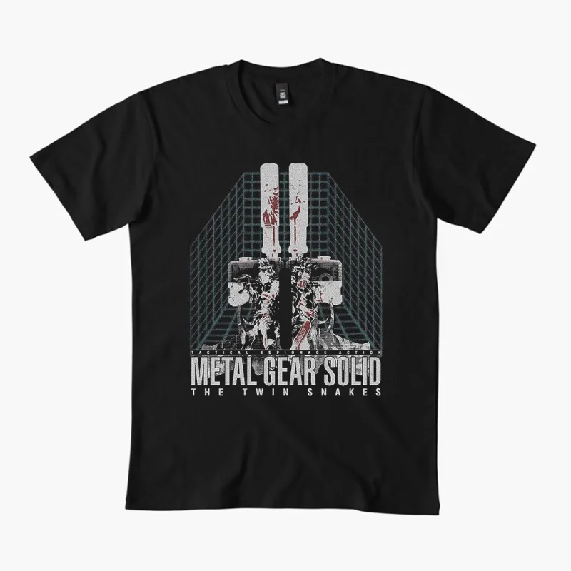 

Metal Gear Solid 0315 MGS gift t shirt for men Kojima Video game Graphic Clothes The twin snakes print tee All size tops S-6XL