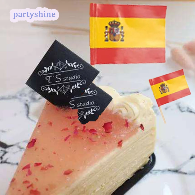 10/25/ 100pcs Spain National Flags Art Toothpicks Party sticks cupcake/cake/pie/fruit/ice cream Topper Decoration